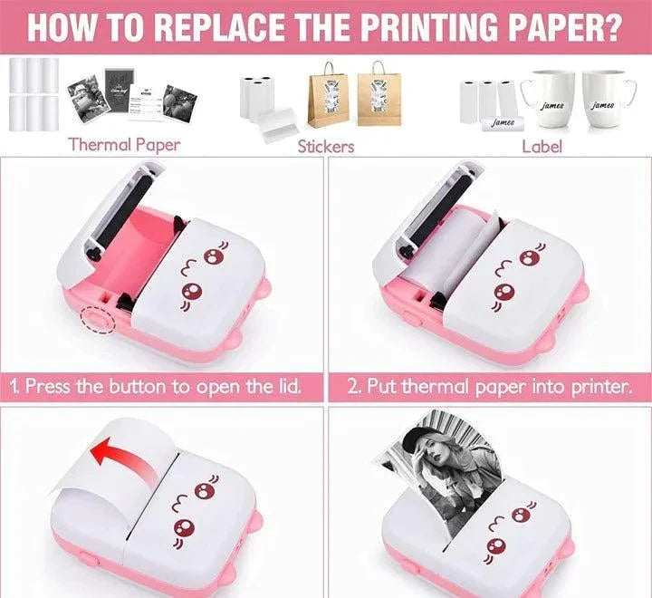 Portable Mini Pocket Printer BT Thermal Printer ARABI CART